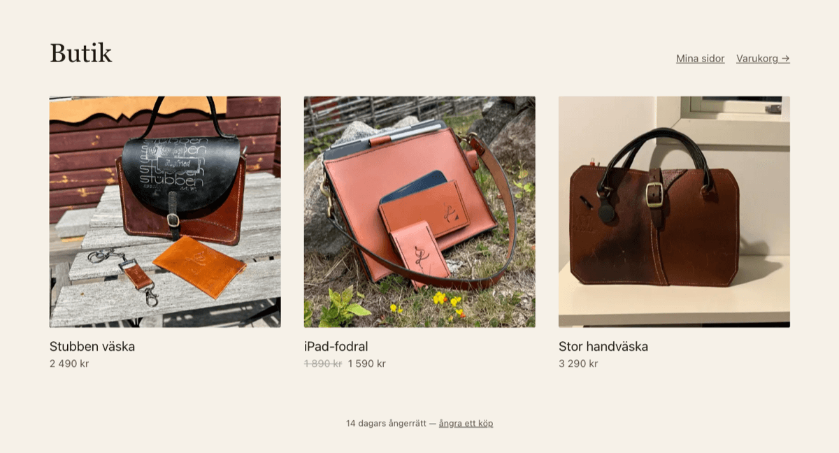 An online store built with Zukiden